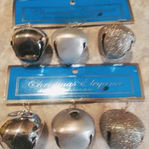 2 Piece Metal Bell Set Christmas Elegance- Silver